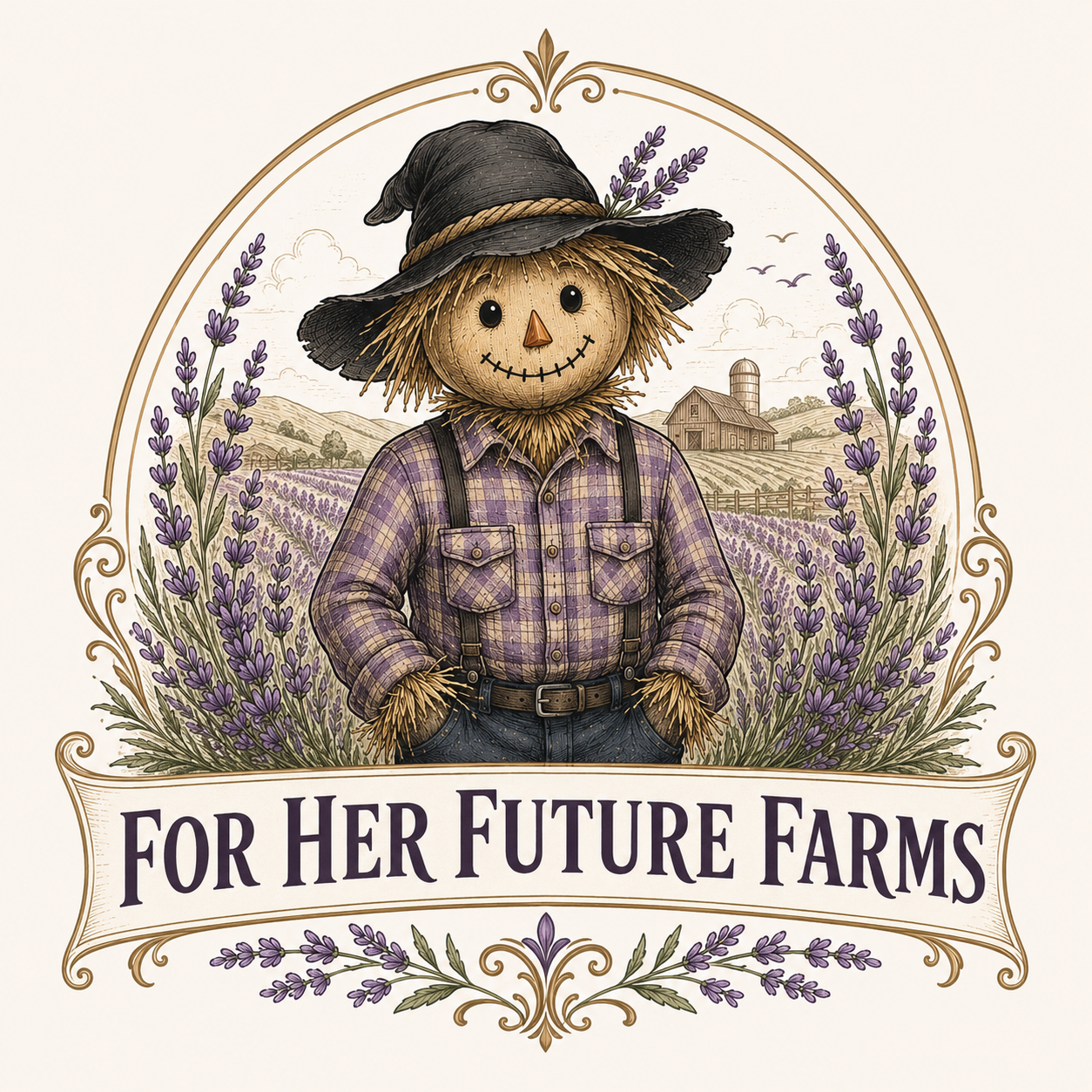 Larry Lavender, the friendly heritage scarecrow mascot of Huisintveld House